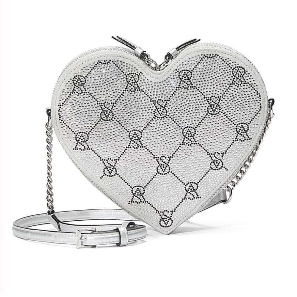 NWT! VICTORIA'S SECRET *Heart* Rhinestone Crossbody Bag